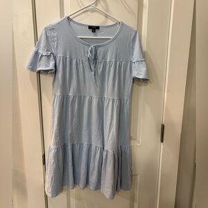 J Crew Light Blue Tiered Dress